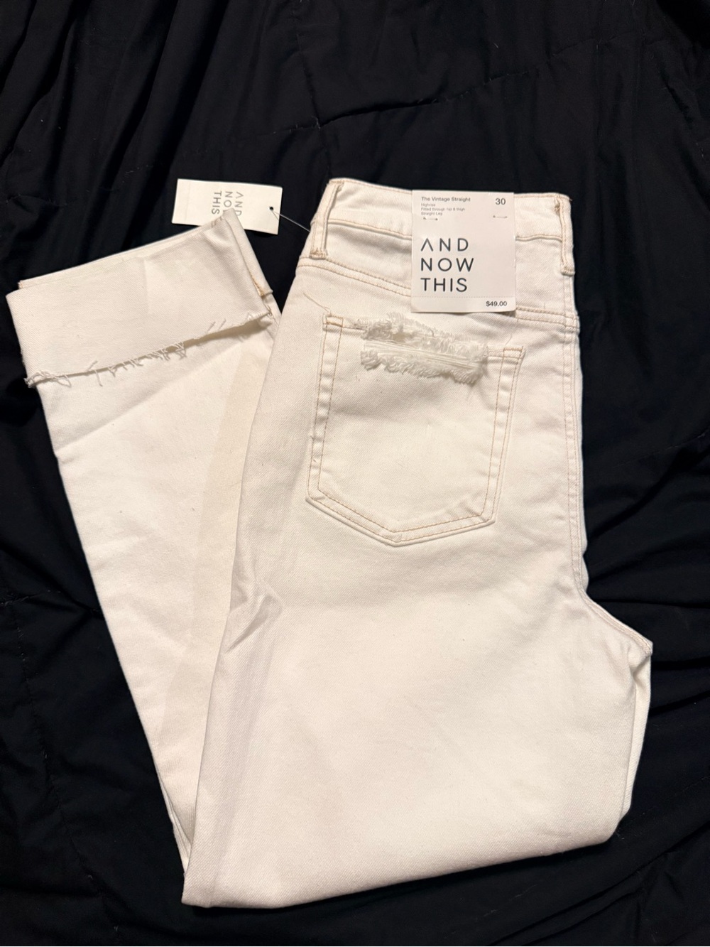 And Now This High-Rise White Straight Jeans